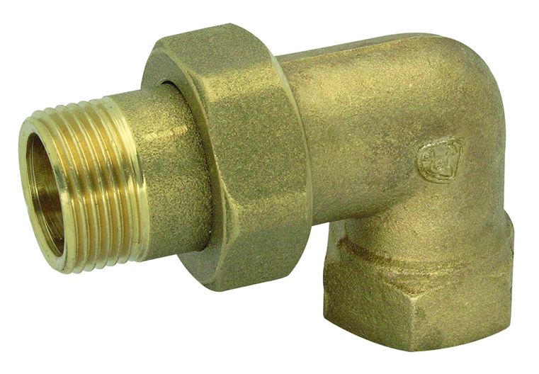 Spojka závitová kolenová s plochým tesnením V-4301 1/2" mosadz DN15