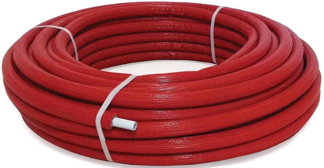Potrubí SESTA PEX-AL-PEX 16x2 s izolací 6mm, role 50m, červená
